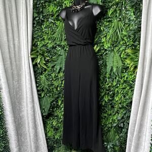 AS‎ U WISH Jumpsuit Women Small Black Pants Romper Sleeveless Flare Leg 2722